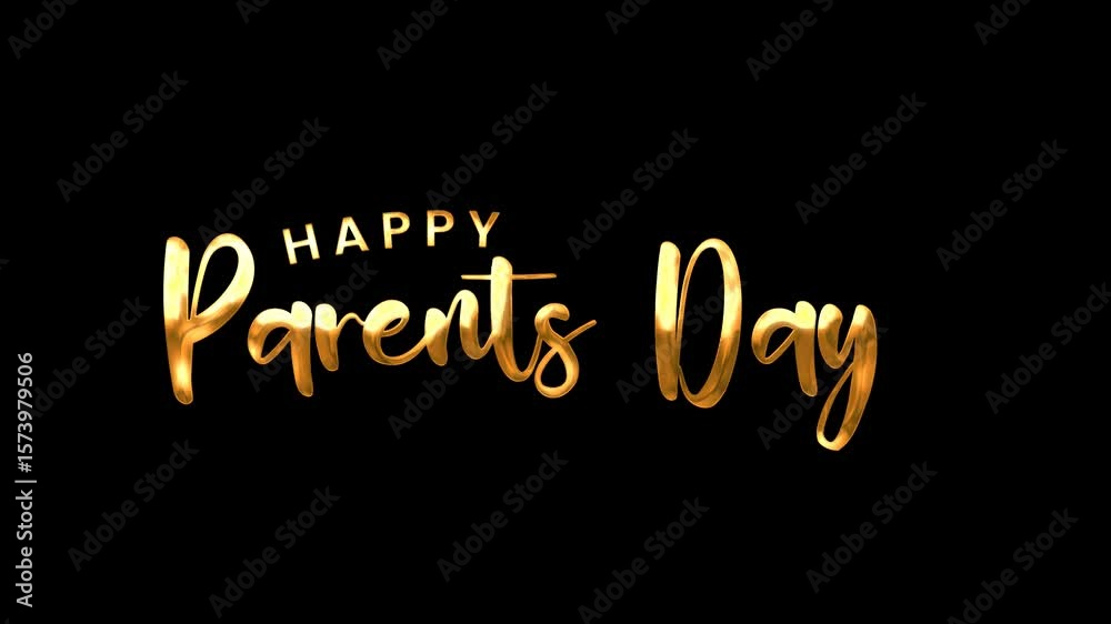 Happy Parents Day Gold text animated on black and white background. suitable for social media posts, greeting cards, posters, and promotional materials celebrating Parents Day. Happy Parents Day Gold text animated on black and white background. suitable for social media posts, greeting cards, posters, and promotional materials celebrating Parents Day.