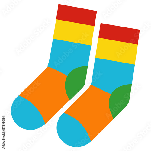 Pair of Colorful Socks  Icon Fun and Festive AI Graphic Design for Digital Use