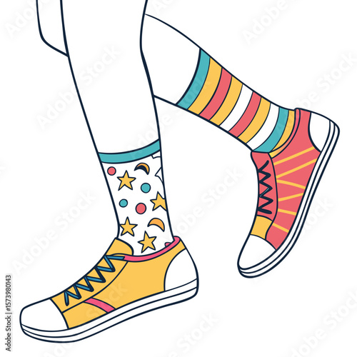 Pair of Colorful Socks  Icon Fun and Festive AI Graphic Design for Digital Use