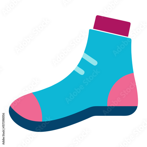 Shoe with Sock Poking Out  Icon Fun and Festive AI Graphic Design for Digital Use