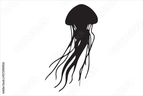 Jellyfish Silhouette Vector Set

