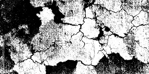 Faded wall mural with cracked paint texture for distressed design