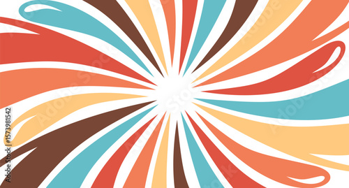 Abstract radial explosion shape with retro colors vector illustration