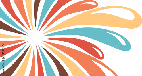 Decorative swirl burst graphic in warm vintage tones vector