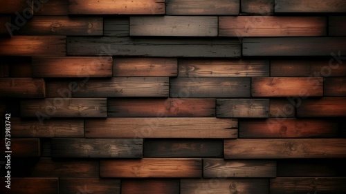 Wooden Wall Texture with Vibrant Brown and Red Tones