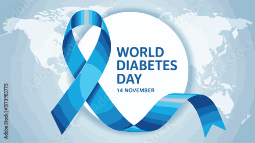 World Diabetes Day awareness ribbon promoting global health education and support on November 14th