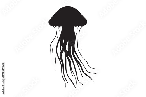 Jellyfish Silhouette Vector Set

