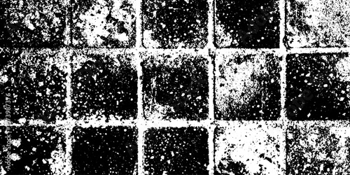 Rustic mosaic tile with distressed chipped corners for vintage design