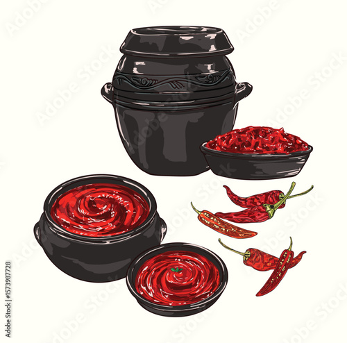 Korean Gochujang Chili Paste with Peppers