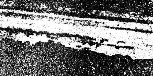 Grunge oil slick on asphalt with rainbow sheen lines for urban design effects