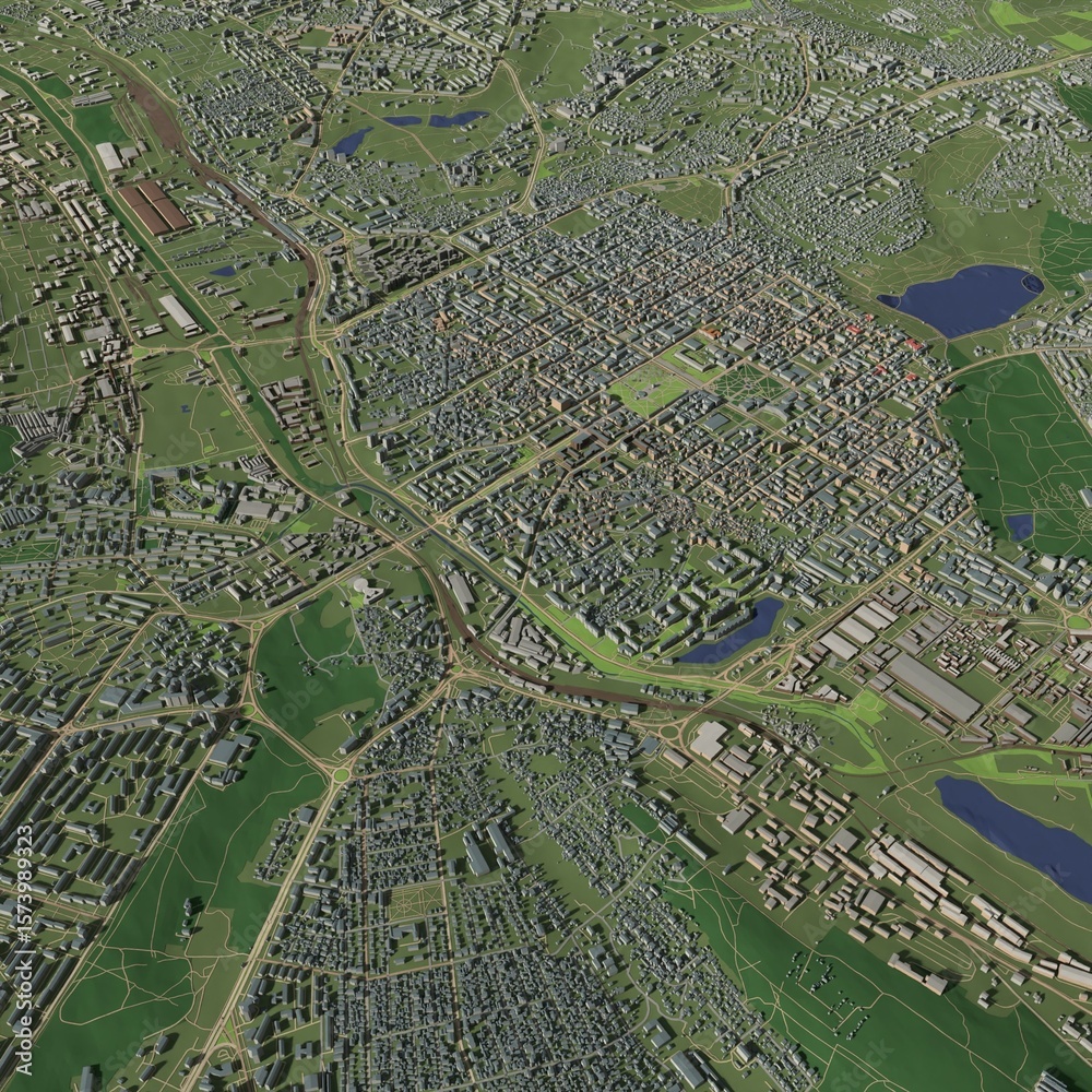 Fototapeta premium 3D illustration of city and urban in Chisinau Moldova