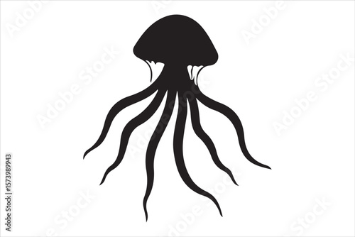 Jellyfish Silhouette Vector Set

