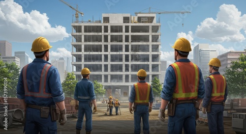 construction workers on construction site
