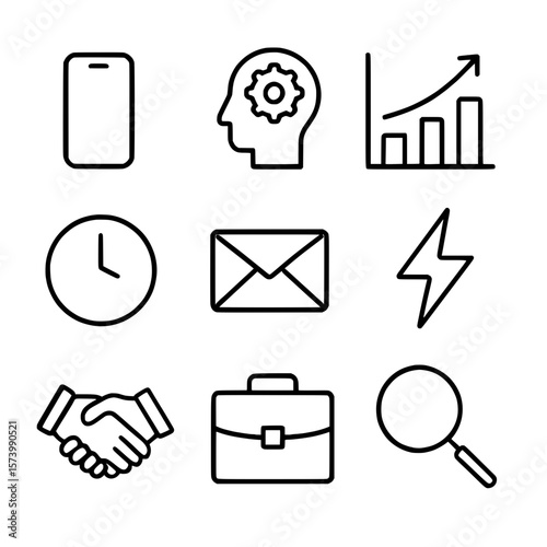 business and communication icon set