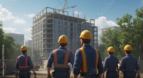 construction workers at construction site
