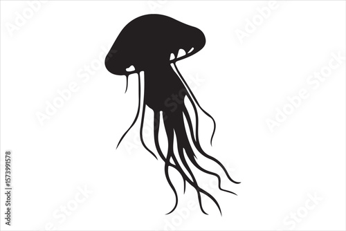 Jellyfish Silhouette Vector Set

