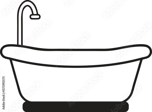 bath tub line art vector