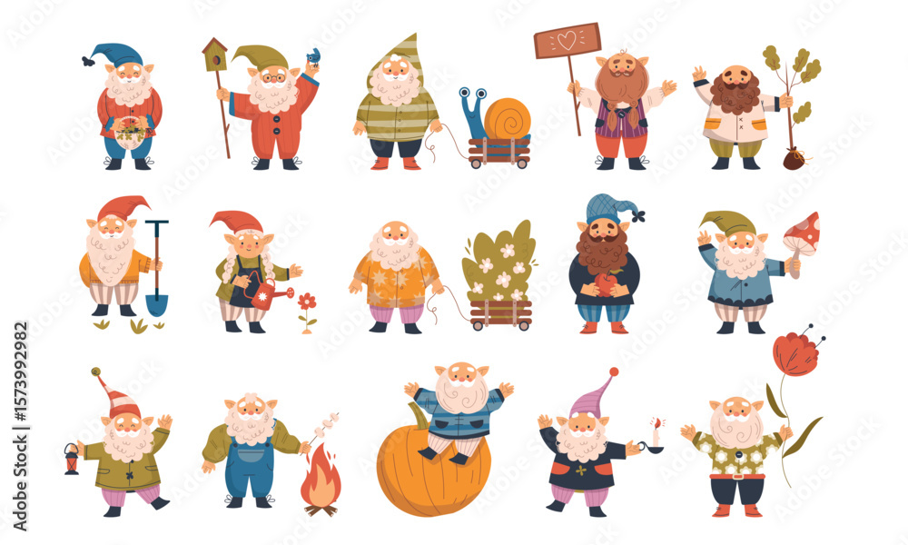 Obraz premium Explore the Playful Gnomes Collection Whimsical Characters Perfect for Every Occasion or Event