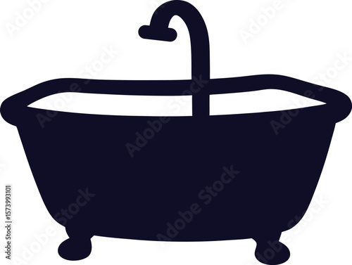 vector illustration of a bath tub