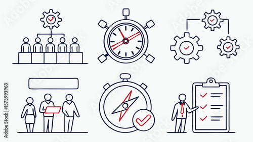project management icon set collection