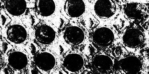 Industrial grunge texture with rusted subway vent grate and soot buildup for urban design