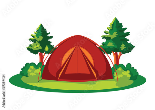 camping in the forest vector