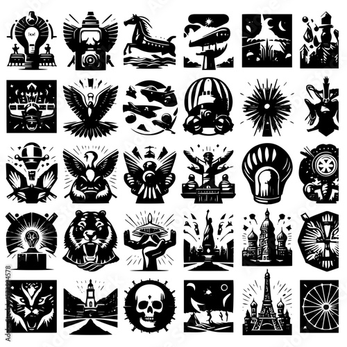 black and white heraldic elements