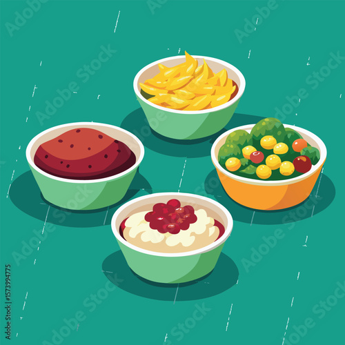 Delicious healthy fresh fruit salad with strawberry and berry in a glass bowl