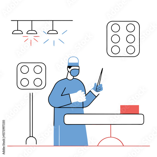Professional Surgeon in Operating Room Ready for Surgery