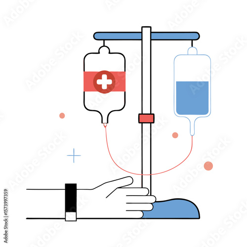 Intravenous (IV) Drip Administering Fluids in Hospital