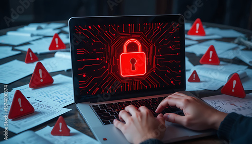 Data Security Concept Icons Representing Cybersecurity, Digital Protection, and Information Privacy