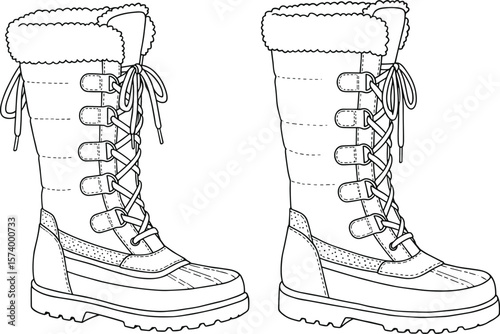 Cozy Winter Boots with Fur Lining and Lace-Up Design, Perfect for Cold Weather Adventures