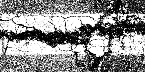 Weathered asphalt road texture with hairline crack for grungy overlays