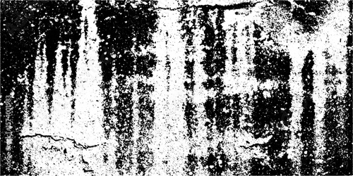 Weathered concrete facade with vertical drip stain texture for distressed effects