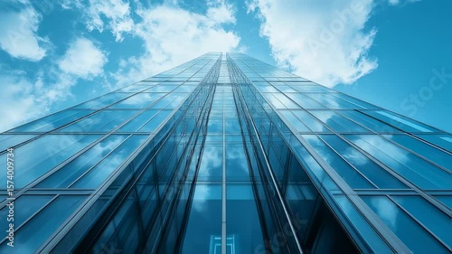 Wallpaper Mural Modern office high rise skyscraper buildings, Low angle looking up of tall corporate buildings skyscraper Torontodigital.ca