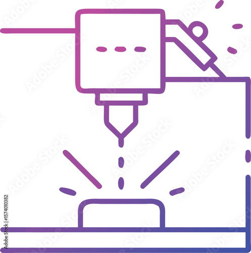 Clean line art illustration of a modern 3d printer in action showcasing its intricate mechanical details and technological advancement for creative projects