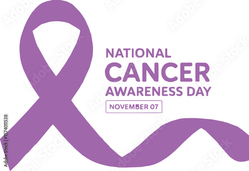 Show support for cancer awareness with this symbolic purple ribbon graphic for November 7th.