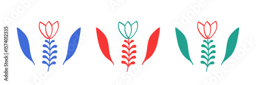 Floral motif for arabic coffee cup.Hand drawn abstract element design. Vector illustration