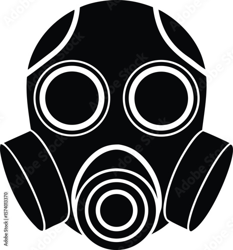 gas mask silhouette vector