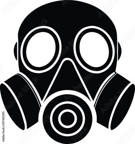 gas mask silhouette vector icon