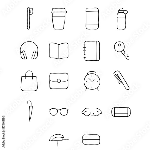 minimalist vector illustrations representing everyday life essentials