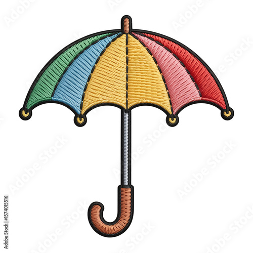 Colorful umbrella embroidery rain protection