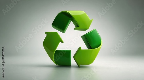 Green Arrow Recycle Symbol Isolated, Demonstrating Eco-Friendly Practices