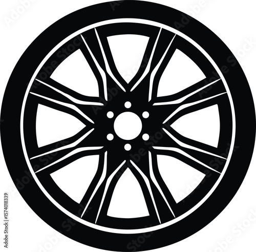 car wheel silhouette vector