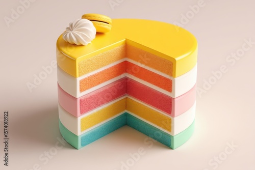 Layered Cake Minimalist Vector Illustration