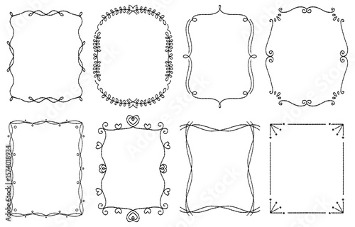Elegant frameset in hand-drawn style (vector)
