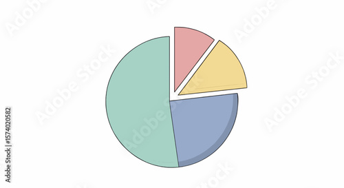 Colorful Pie Chart with Four Sections Outlined in Black Isolated on White. Free Download Colorful Pie Chart with Four Sections Outlined in Black Isolated on White. - GFXLoad