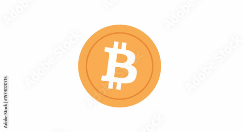 Flattened Orange Bitcoin Coin Icon with White Symbol.