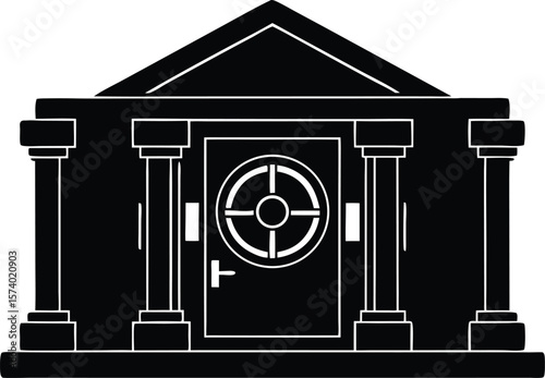 bank vault silhouette vector