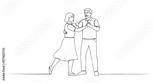 Two people enjoy dancing together, a tender moment in a dance.